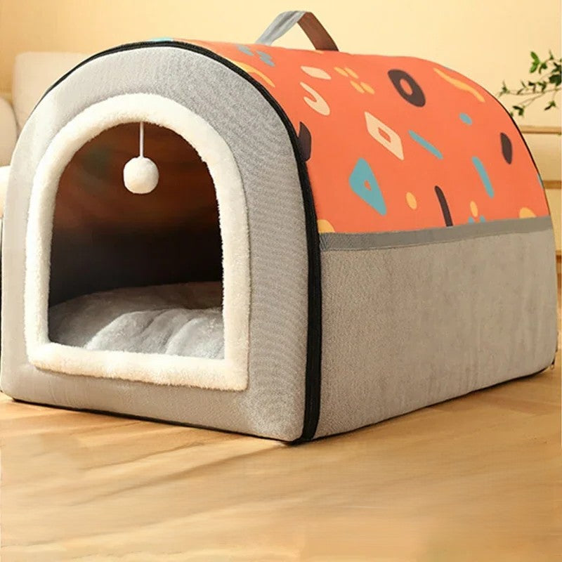 Niche pour chien intérieur orange