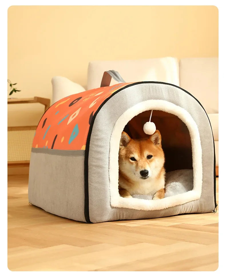 Niche pour chien intérieur orange