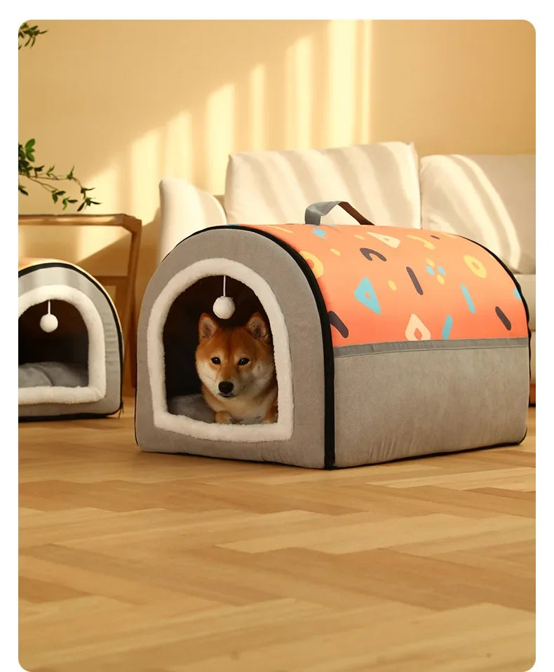 Niche pour chien intérieur orange